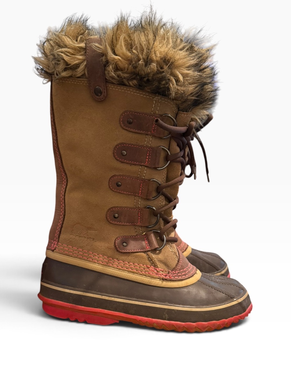 Sorel Joan of Arctic Tan
Waterproof Winter Boot - Tall
Faux Fur Cuff Snow Ready